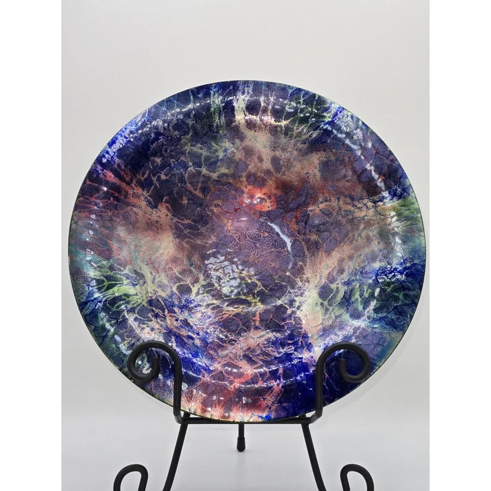 Studio Enamel Copper‎ Bowl Iridescent Crackle Finish 10